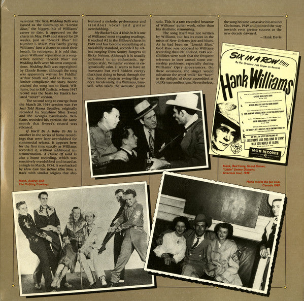 Hank Williams : I'm So Lonesome I Could Cry: March 1949 - August 1949 (2xLP, Comp, Mono, RM)