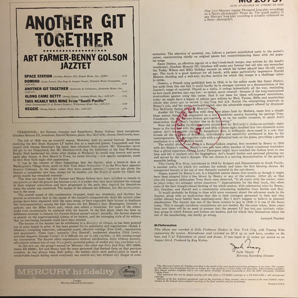 Art Farmer Benny Golson Jazztet* : Another Git Together (LP, Album, Mono)