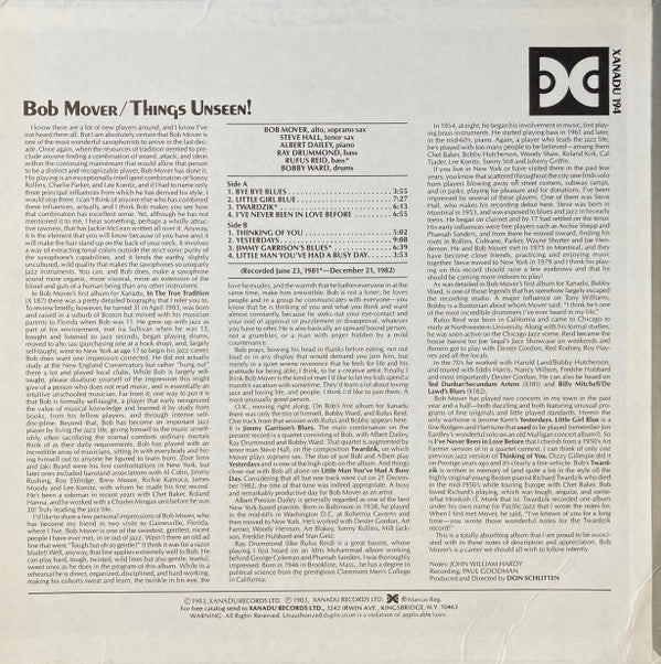 Bob Mover : Things Unseen! (LP, Album)