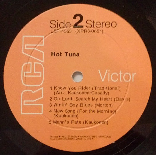 Hot Tuna : Hot Tuna (LP, Album, Hol)