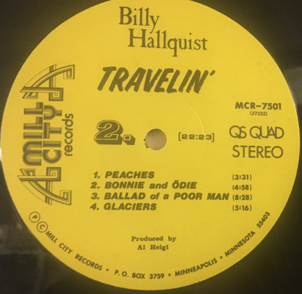 Billy Hallquist : Travelin' (LP, Album, Quad)