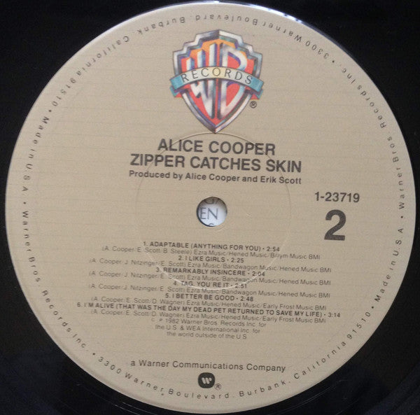 Alice Cooper (2) : Zipper Catches Skin (LP, Album, Jac)