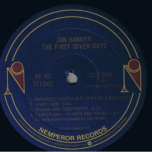 Jan Hammer : The First Seven Days (LP, Album, Pre)