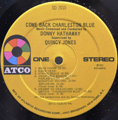 Donny Hathaway - Supervised By Quincy Jones : Come Back Charleston Blue (Original Motion Picture Soundtrack) (LP, Album, PR )