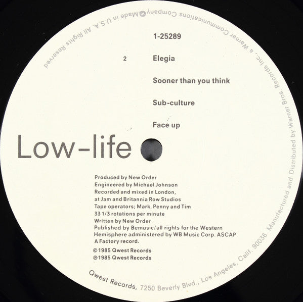 New Order : Low-life (LP, Album)