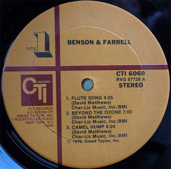 George Benson & Joe Farrell : Benson & Farrell (LP, Album, Gat)