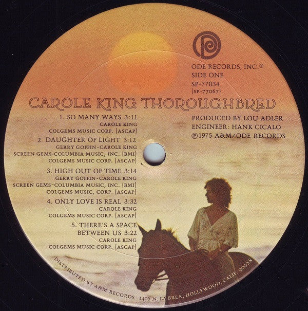 Carole King : Thoroughbred (LP, Album, Mon)