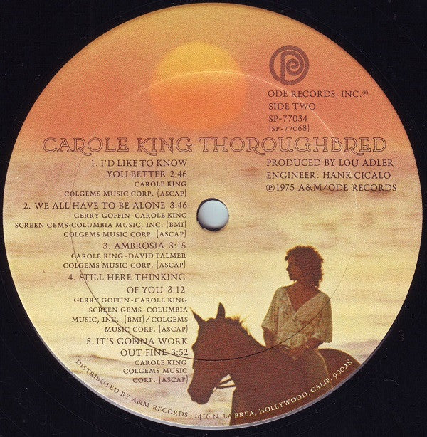 Carole King : Thoroughbred (LP, Album, Mon)