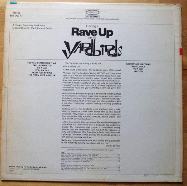 The Yardbirds : Having A Rave Up With The Yardbirds (LP, Album)