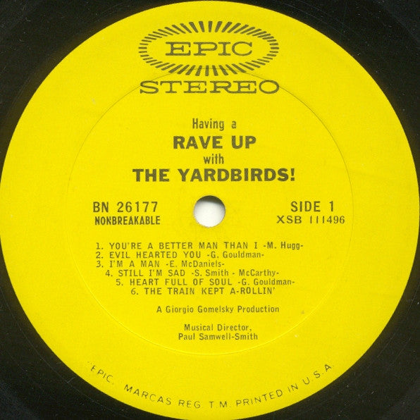 The Yardbirds : Having A Rave Up With The Yardbirds (LP, Album)