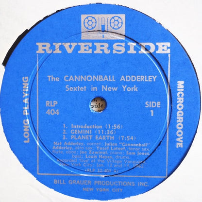 Cannonball Adderley Sextet : In New York (LP, Album, Mono, Dee)