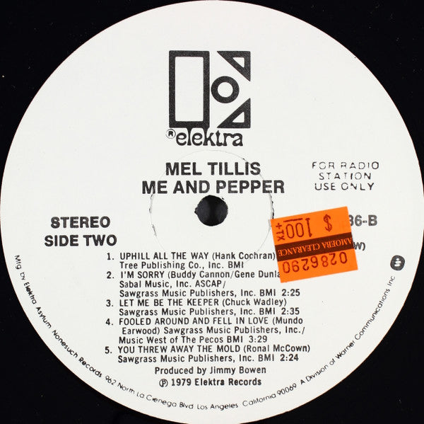 Mel Tillis : Me And Pepper (LP, Album, Promo, PRC)