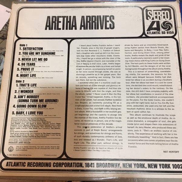 Aretha Franklin : Aretha Arrives (LP, Album, Ind)