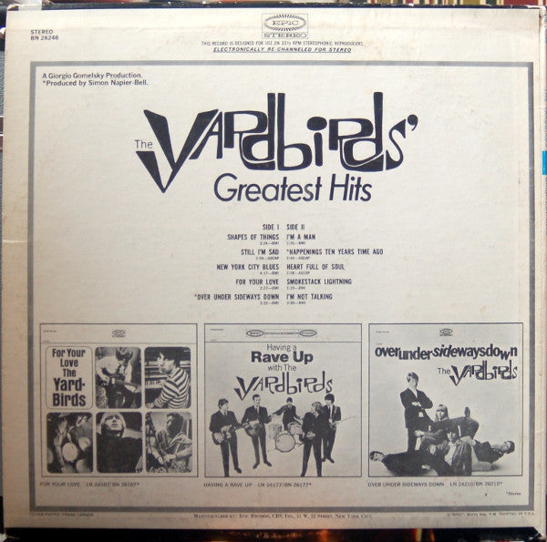 The Yardbirds : The Yardbirds' Greatest Hits (LP, Comp, Ter)