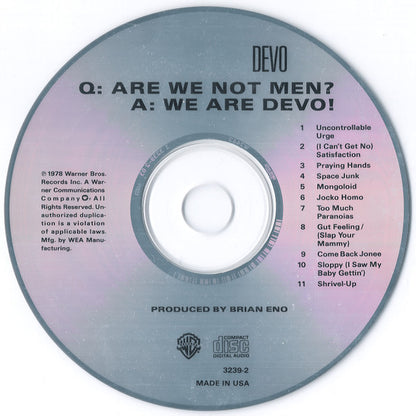 Devo : Q: Are We Not Men? A: We Are Devo! (CD, Album, RE)