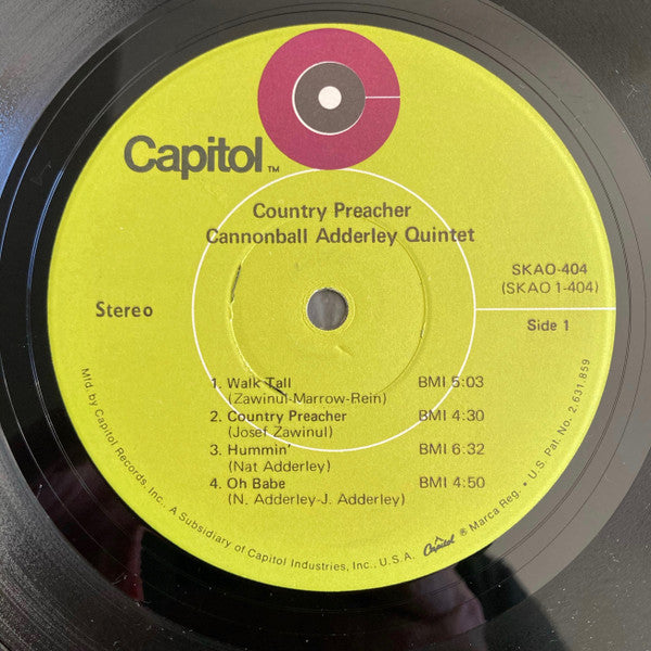 The Cannonball Adderley Quintet : Country Preacher (LP, Album, Gat)