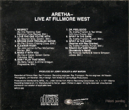 Aretha Franklin : Aretha - Live At Fillmore West (CD, Album, RE, RM)