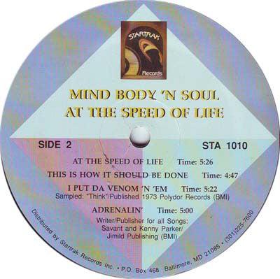 Mind Body 'N Soul : At The Speed Of Life (LP, Album)