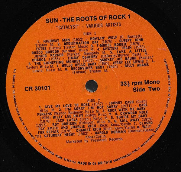 Various : Sun: The Roots Of Rock: Volume 1: Catalyst (LP, Comp, Mono)