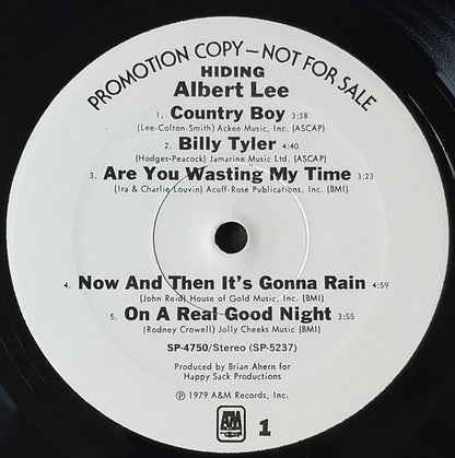 Albert Lee : Hiding (LP, Album, Promo, Mon)