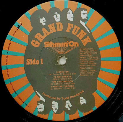 Grand Funk Railroad : Shinin' On (LP, Album, Jac)