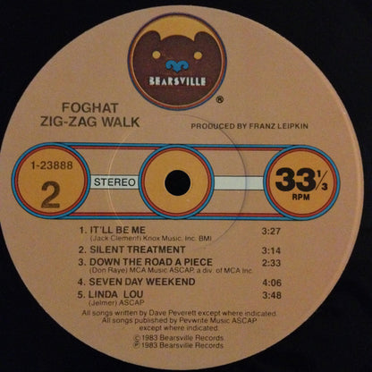 Foghat : Zig-Zag Walk (LP, Album, Jac)