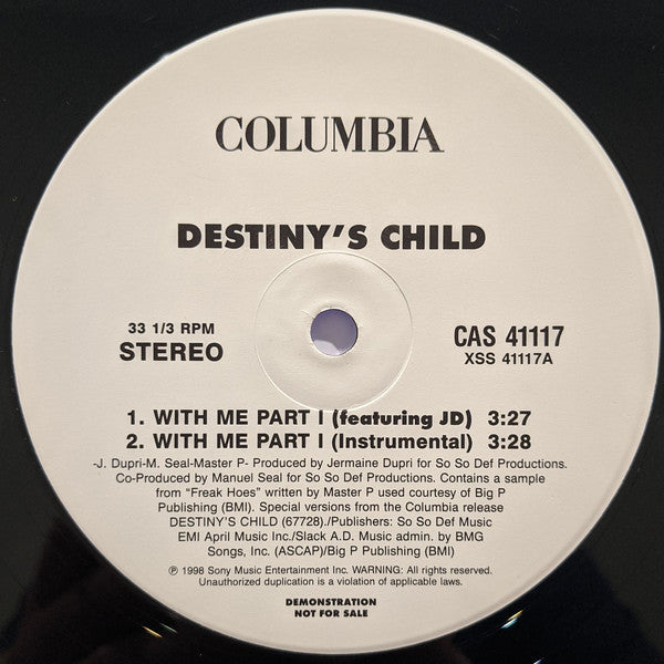 Destiny's Child : With Me (12", Promo)