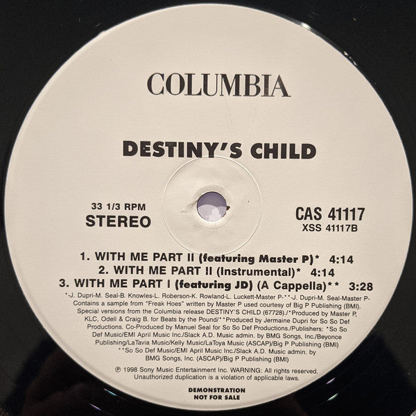 Destiny's Child : With Me (12", Promo)