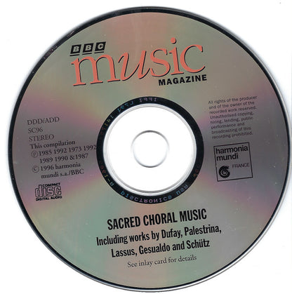 Guillaume Dufay, Giovanni Pierluigi da Palestrina, Roland de Lassus, Carlo Gesualdo, Heinrich Schütz : Sacred Choral Music (CD, Album, Comp)