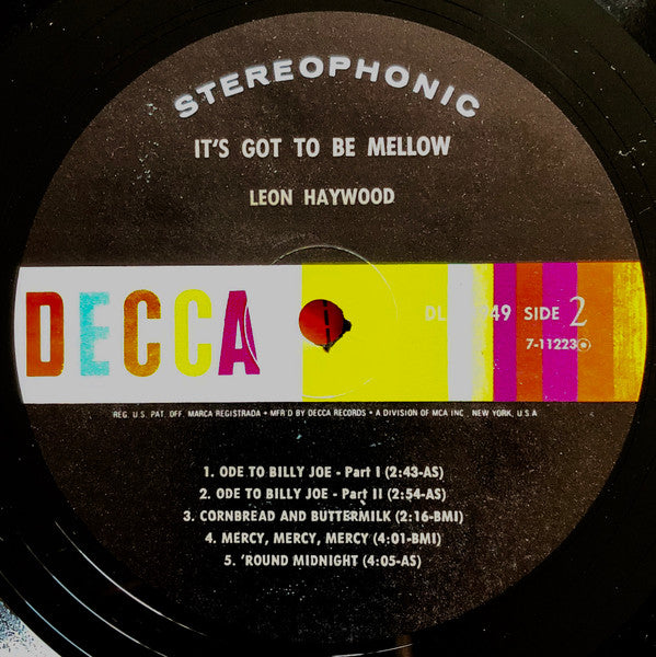 Leon Haywood : It's Got To Be Mellow (LP, Album, Glo)