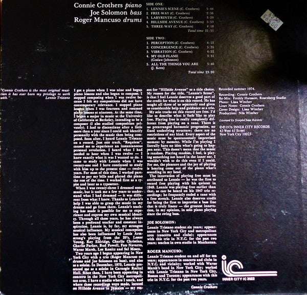 Connie Crothers : Perception (LP, Album)