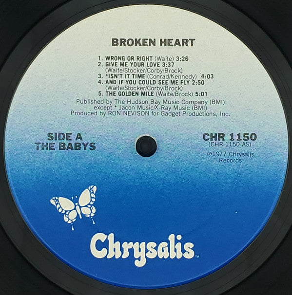 The Babys : Broken Heart (LP, Album, San)