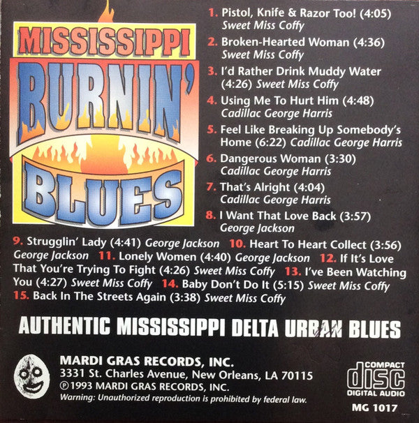 Various : Mississippi Burnin’ Blues (CD, Album, Comp)