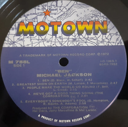 Michael Jackson : Ben (LP, Album, Rat)