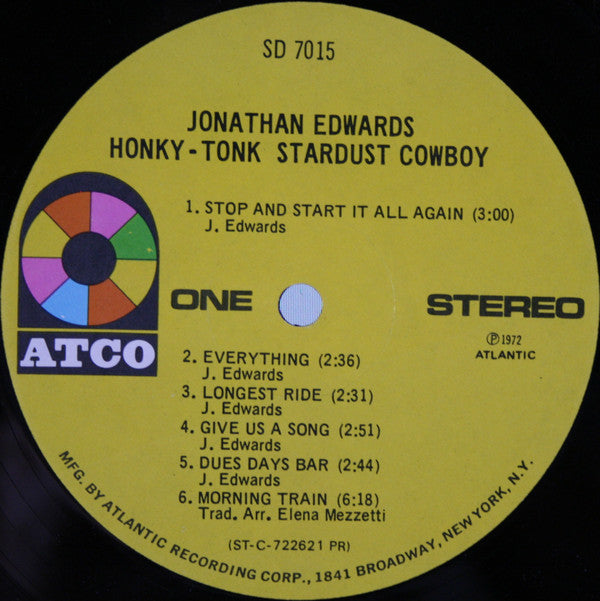 Jonathan Edwards (2) : Honky-Tonk Stardust Cowboy (LP, Album, PR )