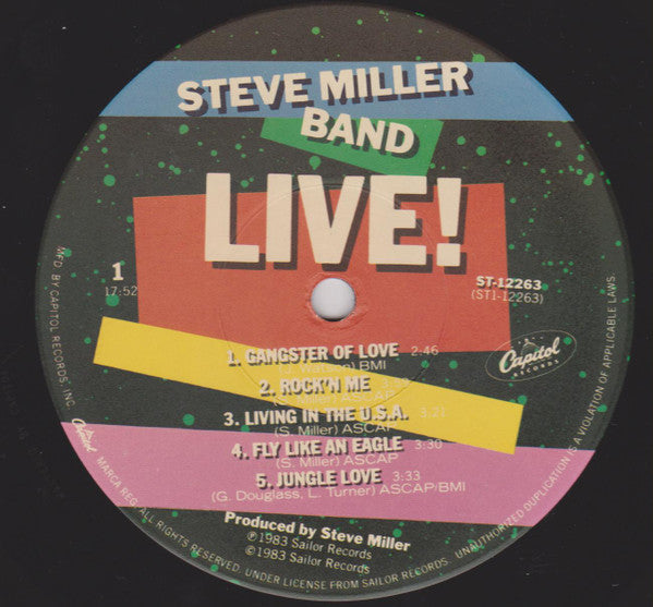 Steve Miller Band : Live! (LP, Album)