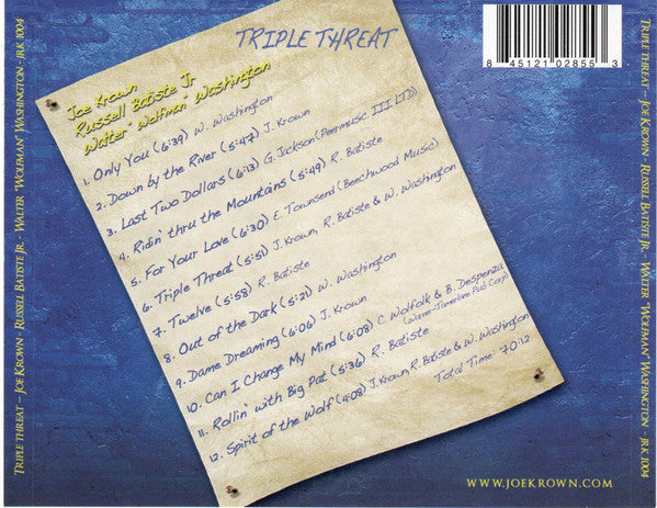 Joe Krown, Russell Batiste, Walter "Wolfman" Washington : Triple Threat (CD, Album)