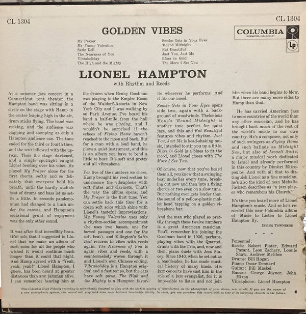 Lionel Hampton : Golden Vibes (LP, Album, Mono, Hol)