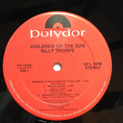 Billy Thorpe : Children Of The Sun (LP, Album, RE)