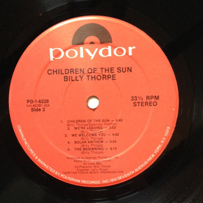 Billy Thorpe : Children Of The Sun (LP, Album, RE)