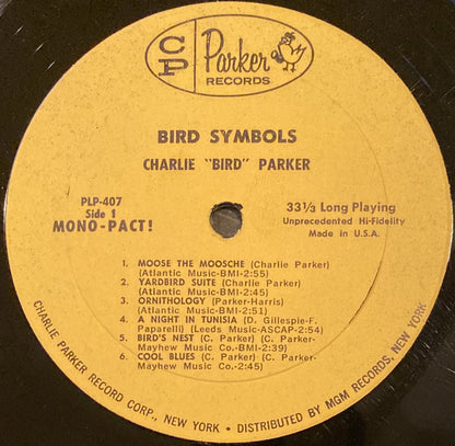 Charlie Parker : "Bird" Symbols (LP, Comp, Mono, RE)