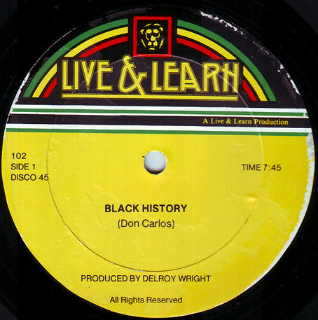 Don Carlos (2) : Black History / Here I Come Again (12")