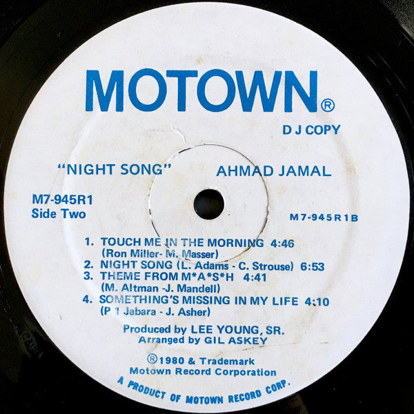 Ahmad Jamal : Night Song (LP, Album, Promo)