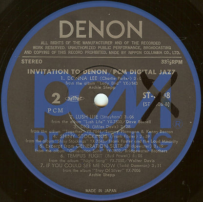 Various : Invitation To Denon / PCM Digital Jazz (LP, Smplr)