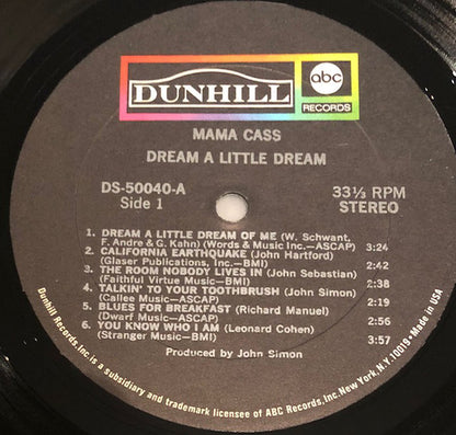 Cass Elliot : Dream A Little Dream (LP, Album)