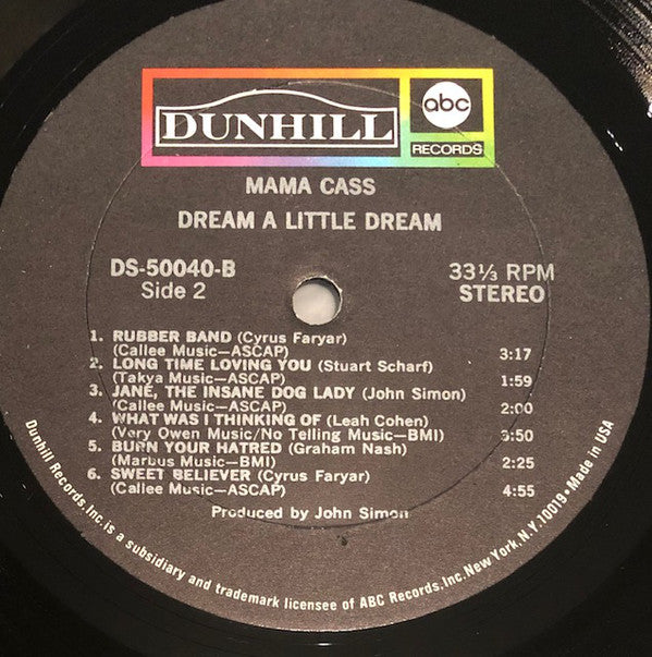 Cass Elliot : Dream A Little Dream (LP, Album)