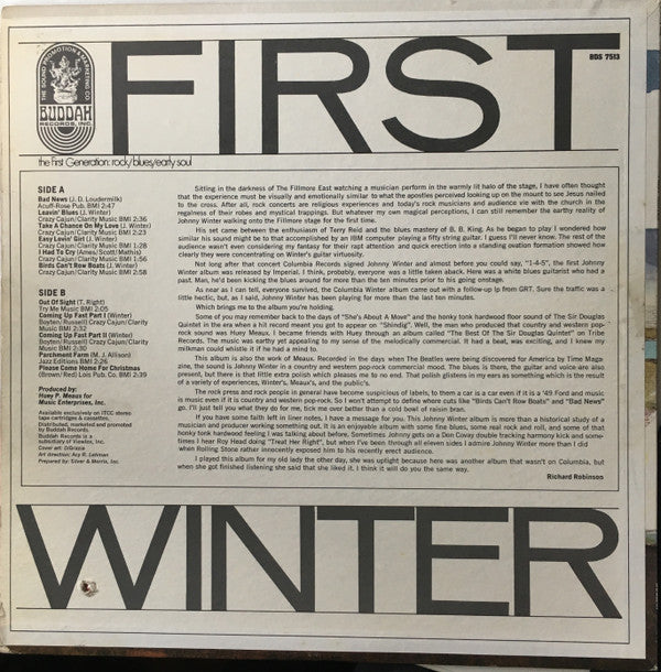 Johnny Winter : First Winter (LP, Album)