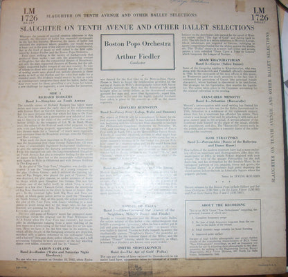 The Boston Pops Orchestra, Arthur Fiedler : Slaughter On 10th Ave. [Complete] And Other Ballet Selections (LP, Album, Mono)