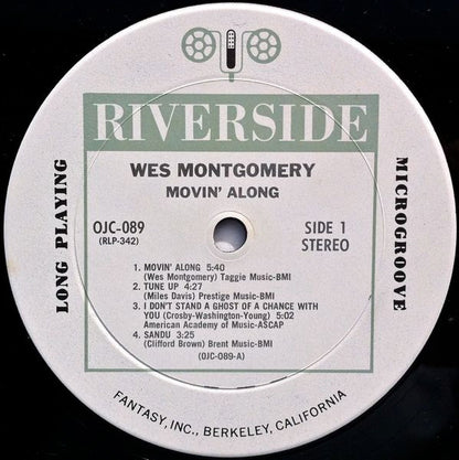 Wes Montgomery : Movin' Along (LP, Album, RE)