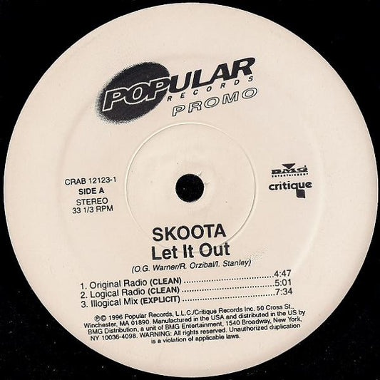 Skoota : Let It Out (12", Promo)